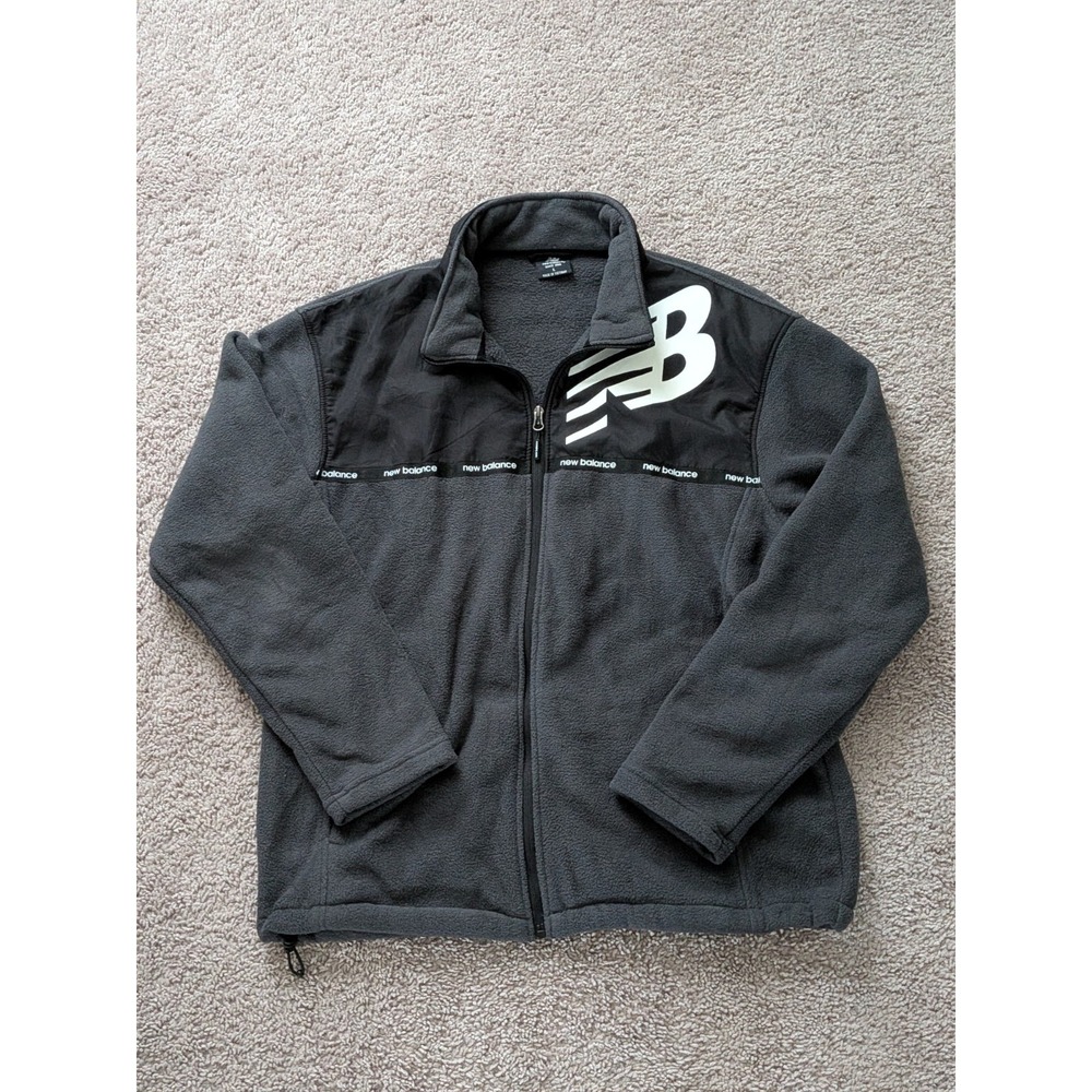 New Balance Full-Zip Colorblock Fleece Jacket Mens Large Lightweight Athletic